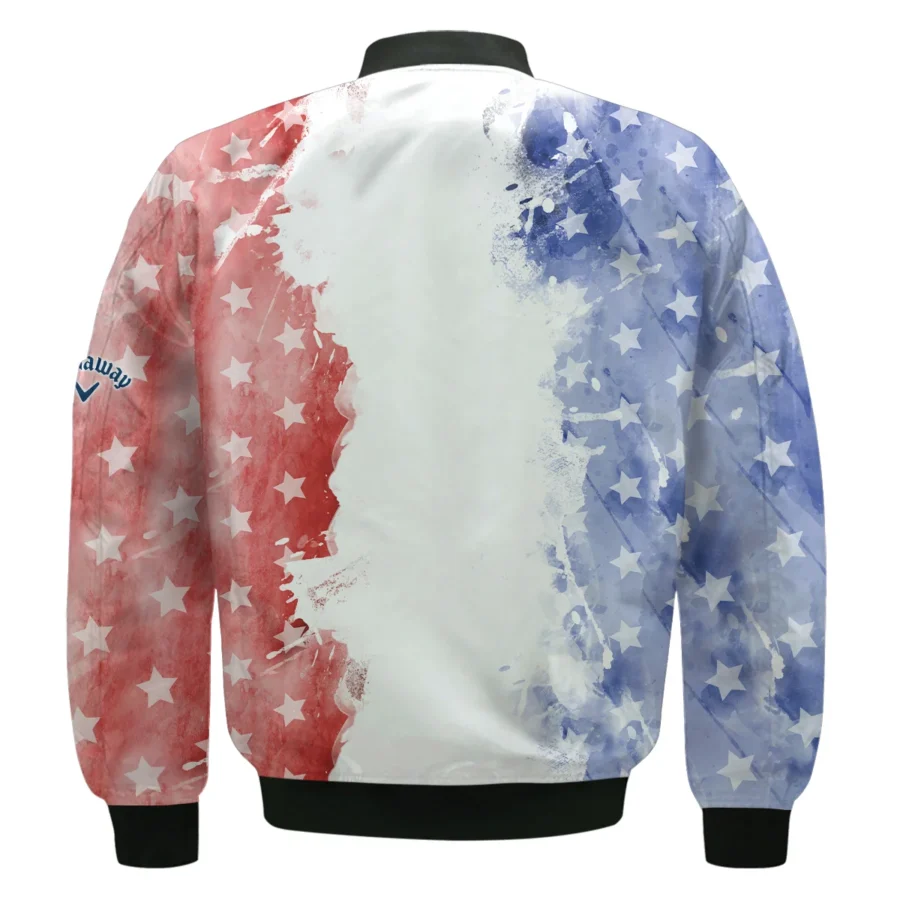 124th U.S. Open Pinehurst Special Version Callaway Bomber Jacket Blue Red Watercolor Bomber Jacket