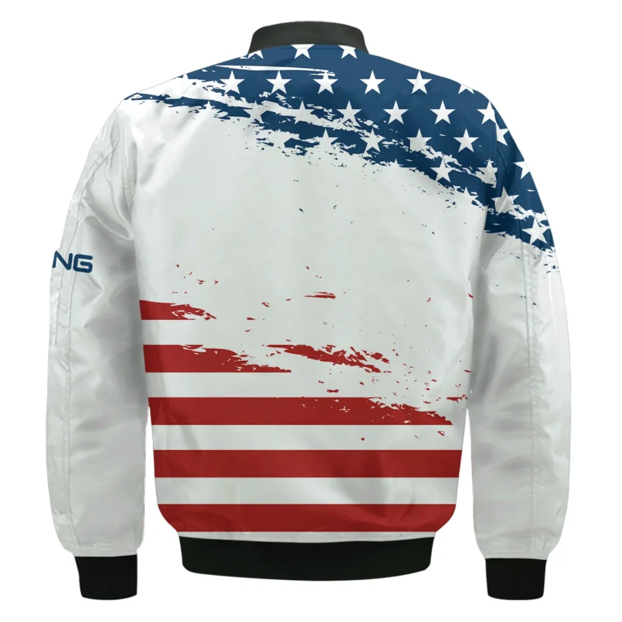 124th U.S. Open Pinehurst Special Version Ping Bomber Jacket Blue Red White Color Bomber Jacket