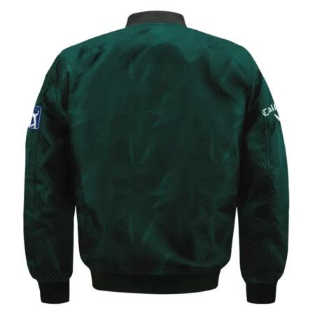 Abstract Pattern Lines Forest Green Masters Tournament Callaway Bomber Jacket Style Classic Bomber Jacket