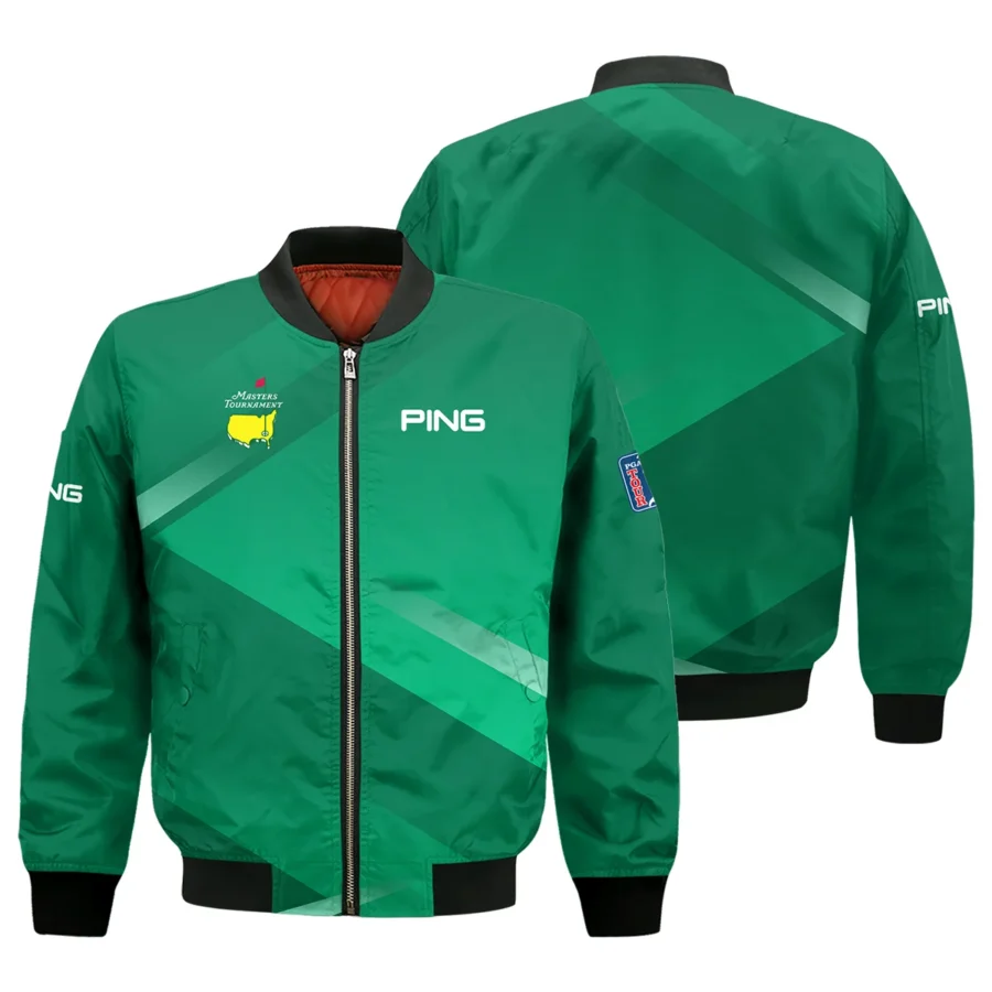 Ping Masters Tournament Golf Bomber Jacket Green Gradient Pattern Sports All Over Print Bomber Jacket