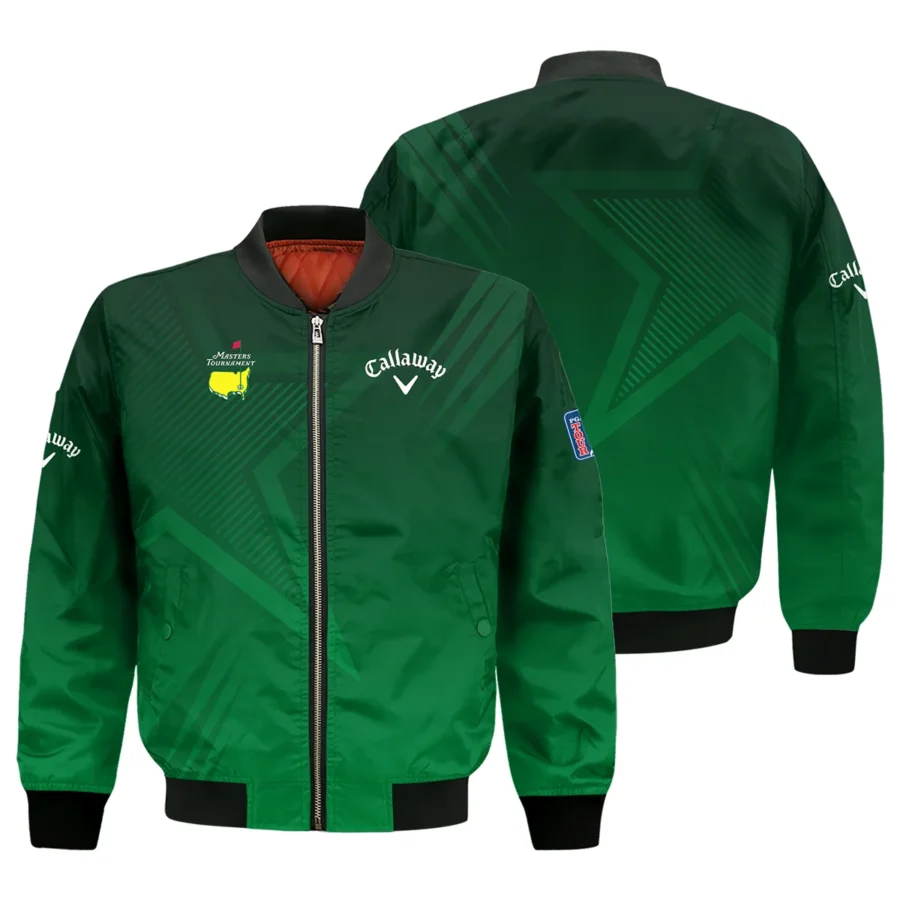 Callaway Masters Tournament Bomber Jacket Dark Green Gradient Star Pattern Golf Sports Bomber Jacket