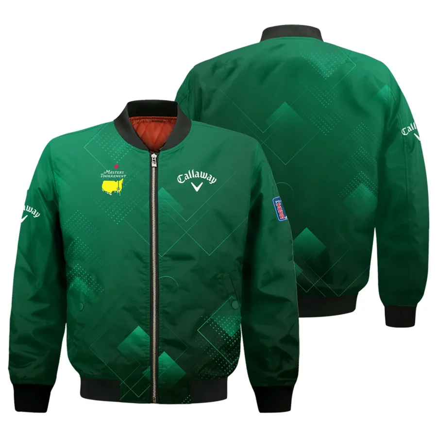 Masters Tournament Callaway Bomber Jacket Golf Sports Green Abstract Geometric Bomber Jacket