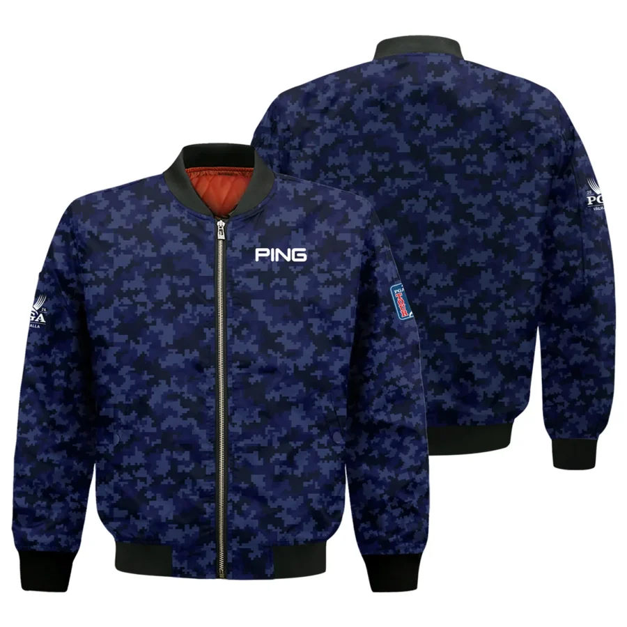 Golf 2024 PGA Championship Ping Bomber Jacket Blue Camouflage Pattern Sport All Over Print Bomber Jacket