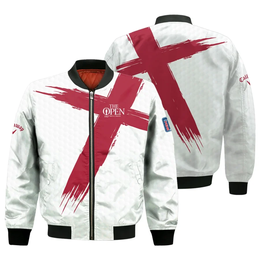 Callaway 152nd The Open Championship Golf Sport Bomber Jacket Red White Golf Pattern All Over Print Bomber Jacket