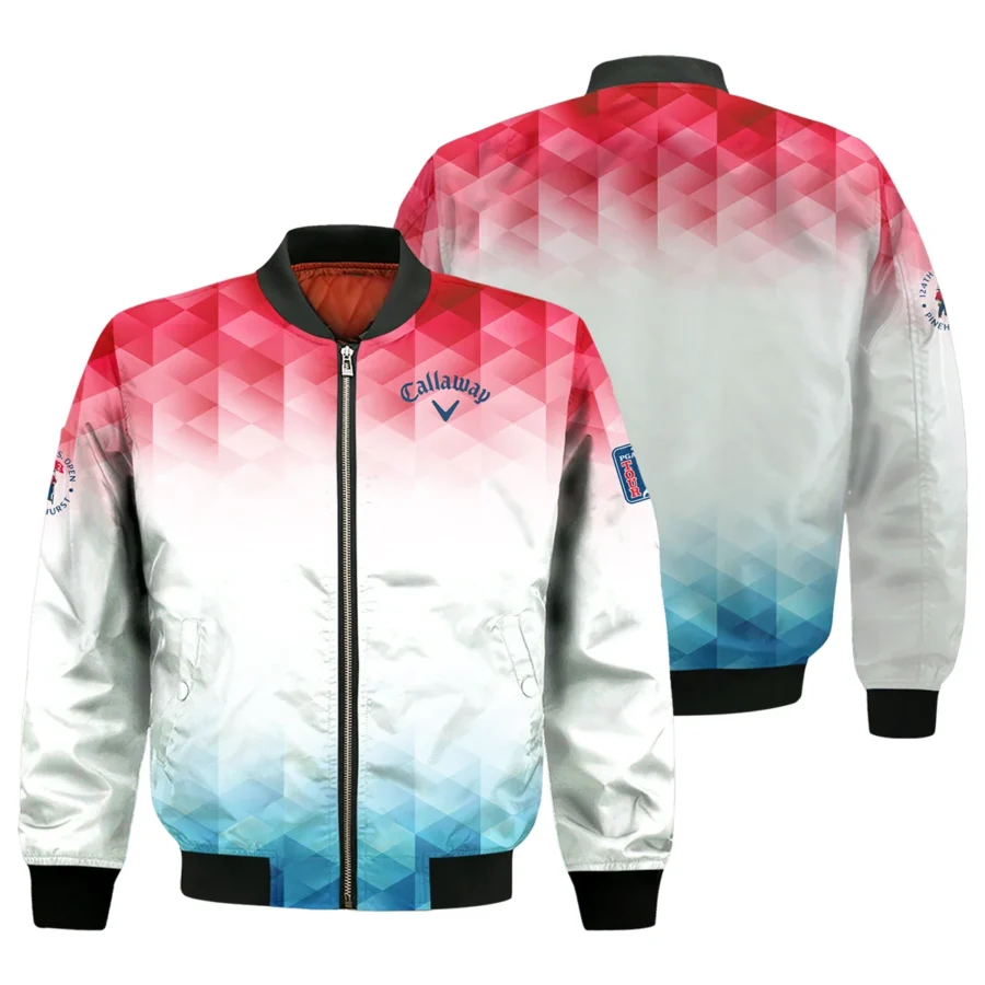 124th U.S. Open Pinehurst Callaway Golf Sport Bomber Jacket Blue Red Abstract Geometric Triangles All Over Print Bomber Jacket