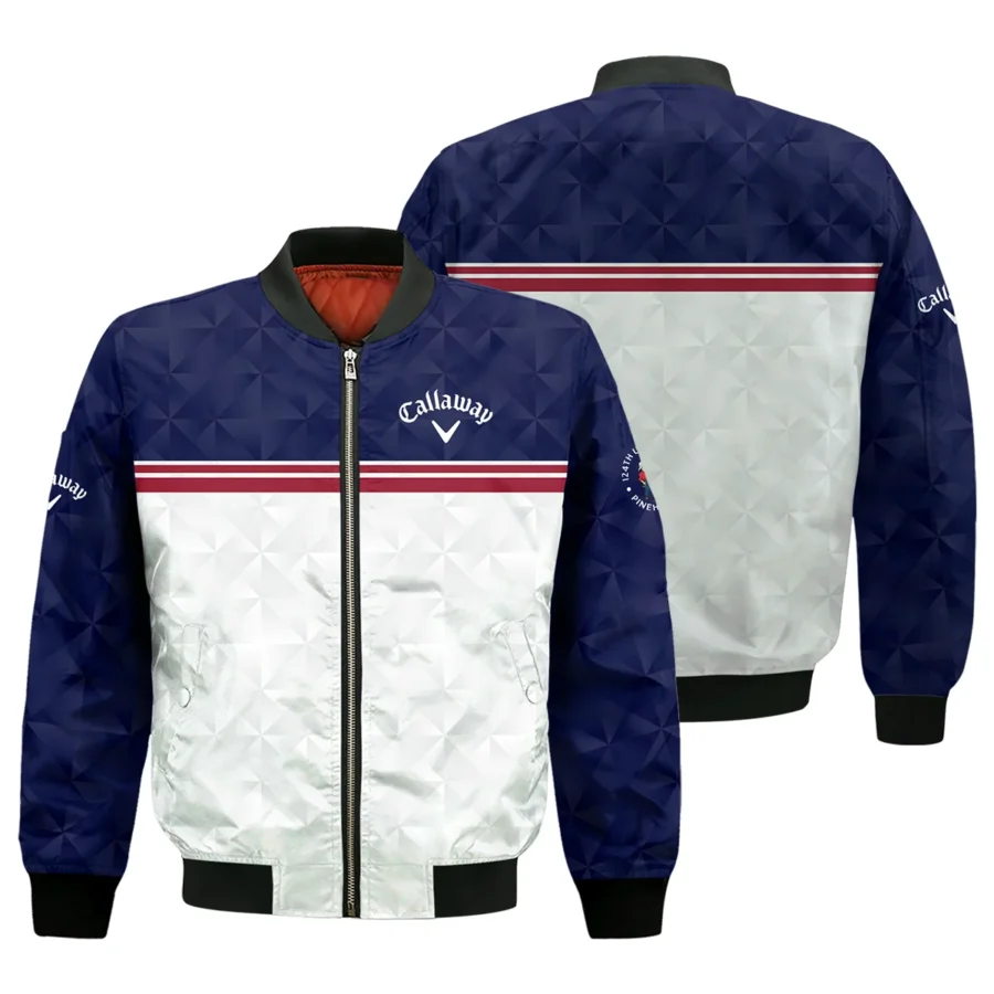 Golf Sport 124th U.S. Open Pinehurst Callaway Bomber Jacket Dark Blue White Abstract Geometric Triangles All Over Print Bomber Jacket