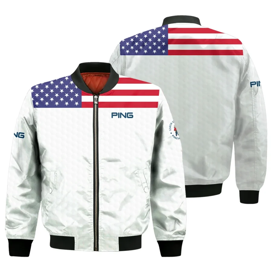 Ping 124th U.S. Open Pinehurst Bomber Jacket USA Flag Golf Pattern All Over Print Bomber Jacket