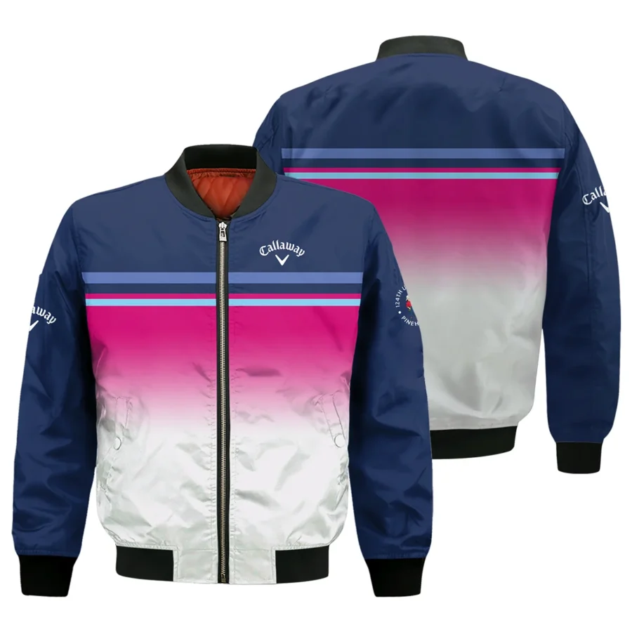 Sport Callaway 124th U.S. Open Pinehurst Bomber Jacket White Strong Pink Very Dark Blue Pattern  All Over Print Bomber Jacket