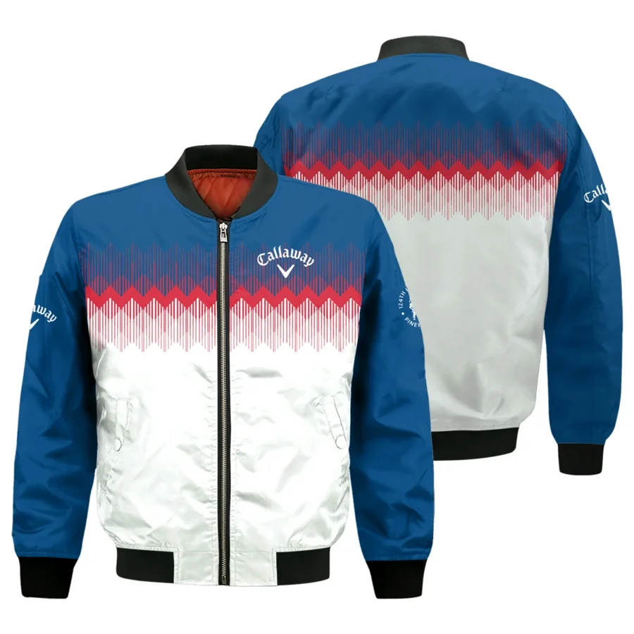 Callaway 124th U.S. Open Pinehurst Bomber Jacket Blue Red Fabric Pattern Golf Bomber Jacket