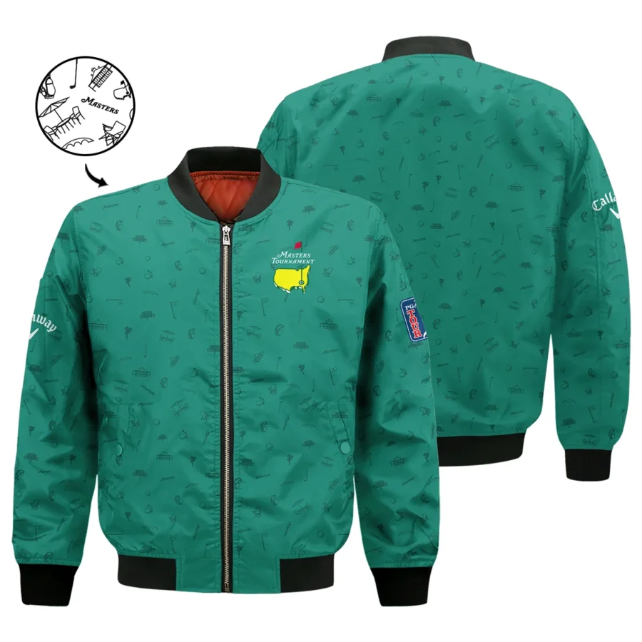 Golf Masters Tournament Callaway Bomber Jacket Augusta Icons Pattern Green Golf Sports All Over Print Bomber Jacket