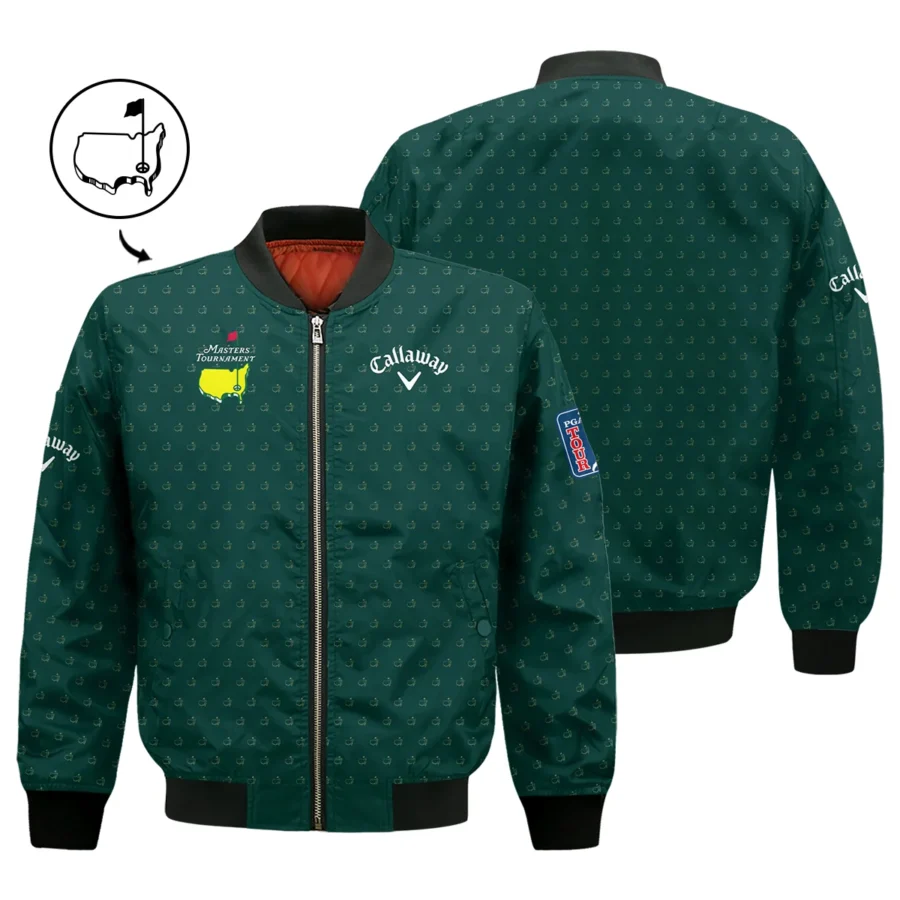 Golf Masters Tournament Callaway Bomber Jacket Logo Pattern Gold Green Golf Sports All Over Print Bomber Jacket