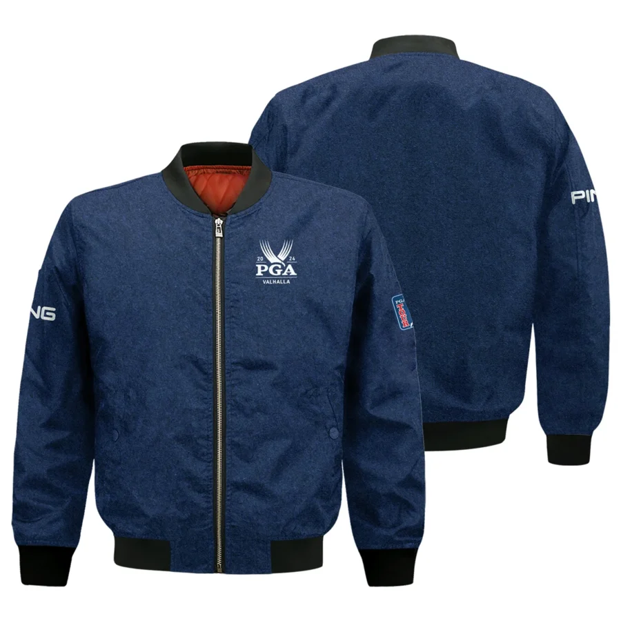 Special Version 2024 PGA Championship Valhalla Ping Bomber Jacket Blue Paperboard Texture Bomber Jacket