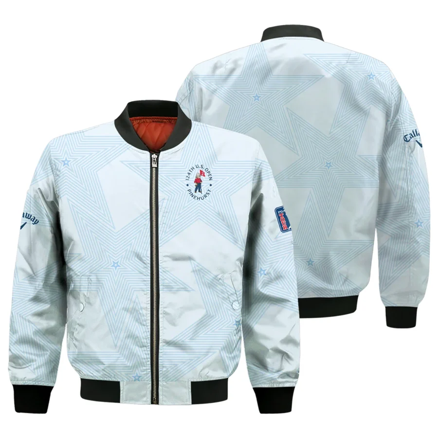 Golf 124th U.S. Open Pinehurst Callaway Bomber Jacket Stars Light Blue Golf Sports All Over Print Bomber Jacket