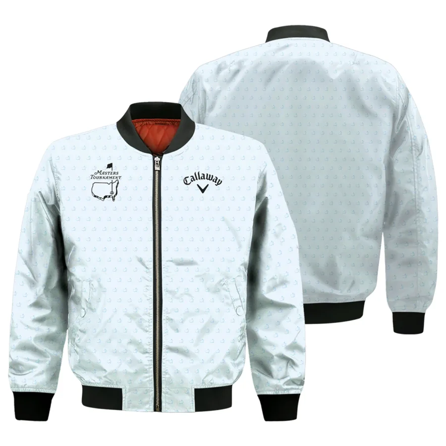 Pattern Masters Tournament Callaway Bomber Jacket White Light Blue Color Pattern Logo  Bomber Jacket