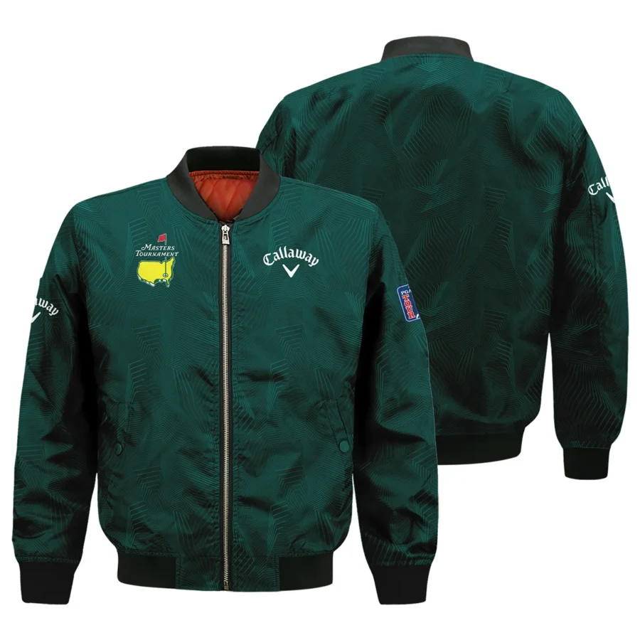 Abstract Pattern Lines Forest Green Masters Tournament Callaway Bomber Jacket Style Classic Bomber Jacket