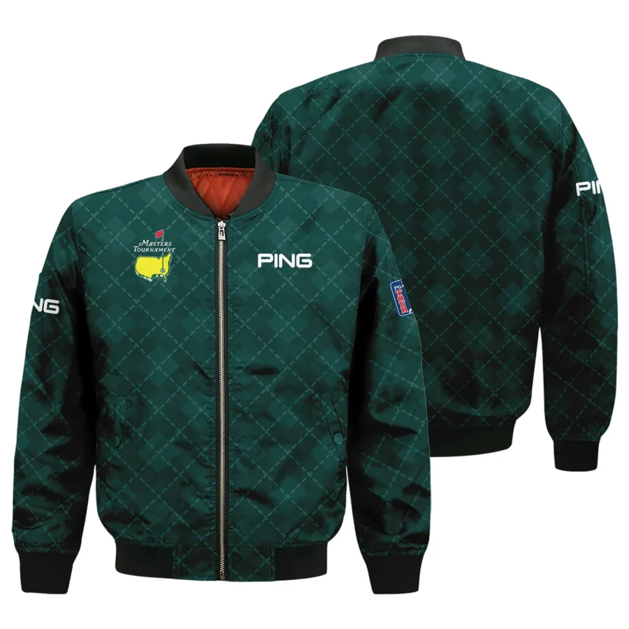 Golf Geometric Pattern Green Masters Tournament Ping Bomber Jacket Style Classic Bomber Jacket