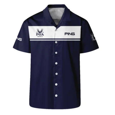 Ping 2024 PGA Championship Golf Zipper Polo Shirt Sports Dark Blue White All Over Print Zipper Polo Shirt For Men