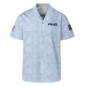 124th U.S. Open Pinehurst Ping Golf Bomber Jacket Light Blue Pastel Floral Hawaiian Pattern All Over Print Bomber Jacket