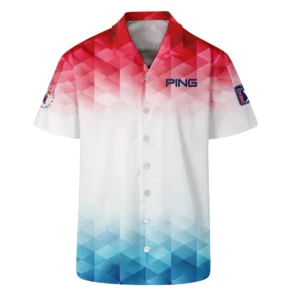 124th U.S. Open Pinehurst Ping Golf Sport Unisex T-Shirt Blue Red Abstract Geometric Triangles All Over Print T-Shirt