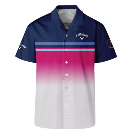 Sport Callaway 124th U.S. Open Pinehurst Hawaiian Shirt White Strong Pink Very Dark Blue Pattern  All Over Print Oversized Hawaiian Shirt