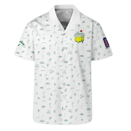 Golf Masters Tournament Callaway Hawaiian Shirt Augusta Icons Pattern White Green Golf Sports All Over Print Oversized Hawaiian Shirt