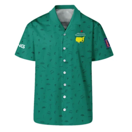 Golf Masters Tournament Ping Hawaiian Shirt Augusta Icons Pattern Green Golf Sports All Over Print Oversized Hawaiian Shirt