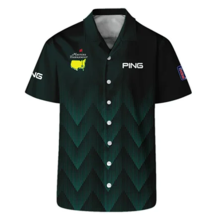 Masters Tournament Golf Ping Zipper Polo Shirt Zigzag Pattern Dark Green Golf Sports All Over Print Zipper Polo Shirt For Men