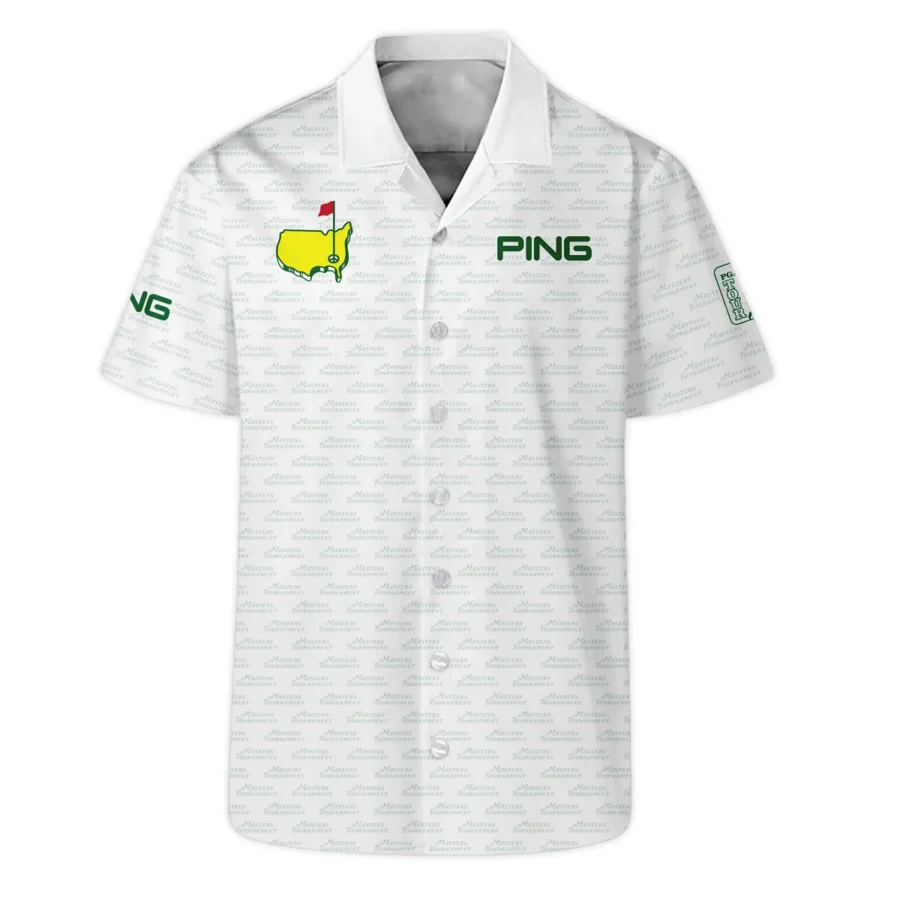 Masters Tournament Golf Ping Hawaiian Shirt Logo Text Pattern White Green Golf Sports All Over Print Oversized Hawaiian Shirt