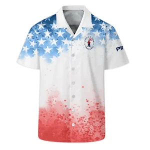 Special Version 124th U.S. Open Pinehurst Ping Bomber Jacket Watercolor Blue Red Stars Bomber Jacket