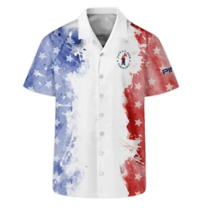 124th U.S. Open Pinehurst Special Version Ping Bomber Jacket Blue Red Watercolor Bomber Jacket