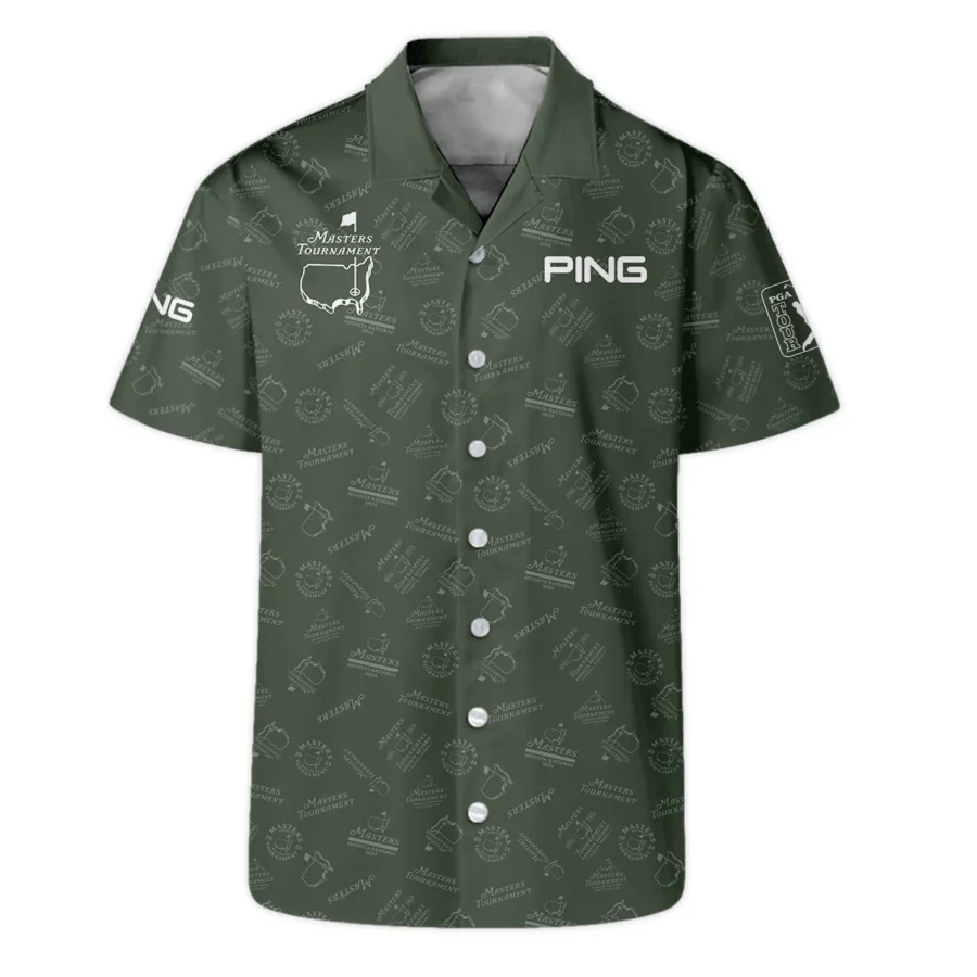 2024 Golf Pattern Masters Tournament Ping Hawaiian Shirt Dark Green Pattern All Over Print Oversized Hawaiian Shirt