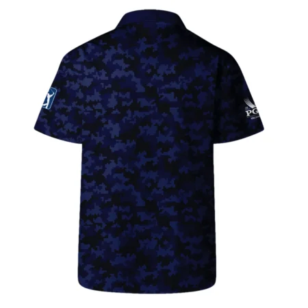 Golf 2024 PGA Championship Callaway Hawaiian Shirt Blue Camouflage Pattern Sport All Over Print Oversized Hawaiian Shirt