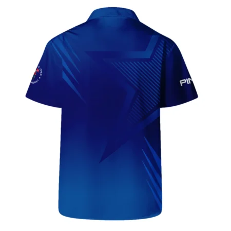 124th U.S. Open Pinehurst No.2 Ping Hawaiian Shirt Dark Blue Gradient Star Pattern Oversized Hawaiian Shirt