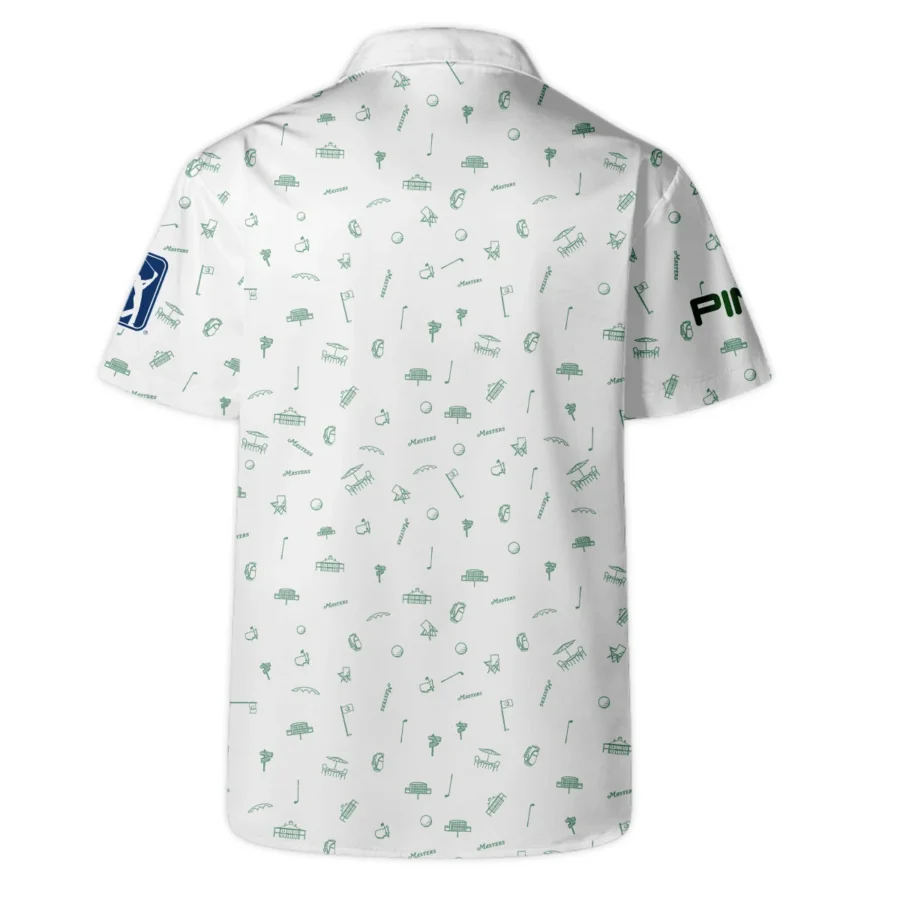 Golf Masters Tournament Ping Hawaiian Shirt Augusta Icons Pattern White Green Golf Sports All Over Print Oversized Hawaiian Shirt