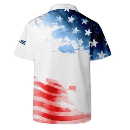 Golf 124th U.S. Open Pinehurst Ping Hawaiian Shirt US Flag Watercolor Golf Sports All Over Print Oversized Hawaiian Shirt