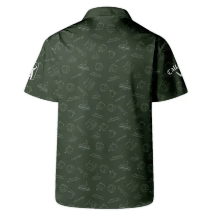 2024 Golf Pattern Masters Tournament Callaway Hawaiian Shirt Dark Green Pattern All Over Print Oversized Hawaiian Shirt