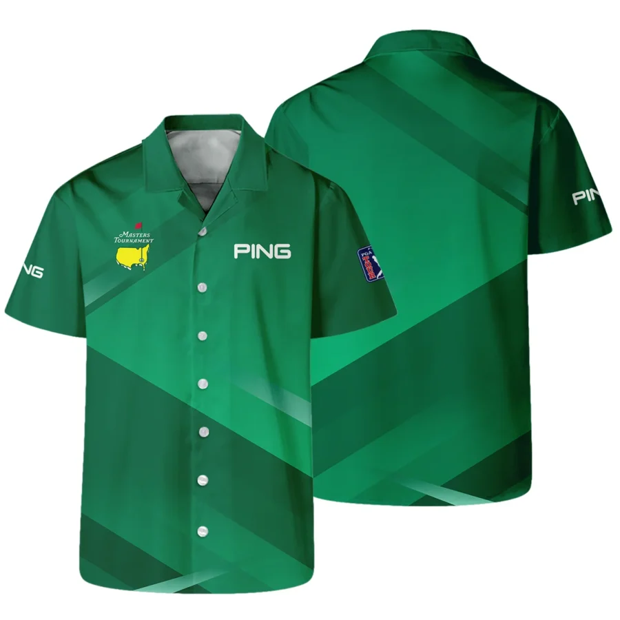 Ping Masters Tournament Golf Hawaiian Shirt Green Gradient Pattern Sports All Over Print Oversized Hawaiian Shirt