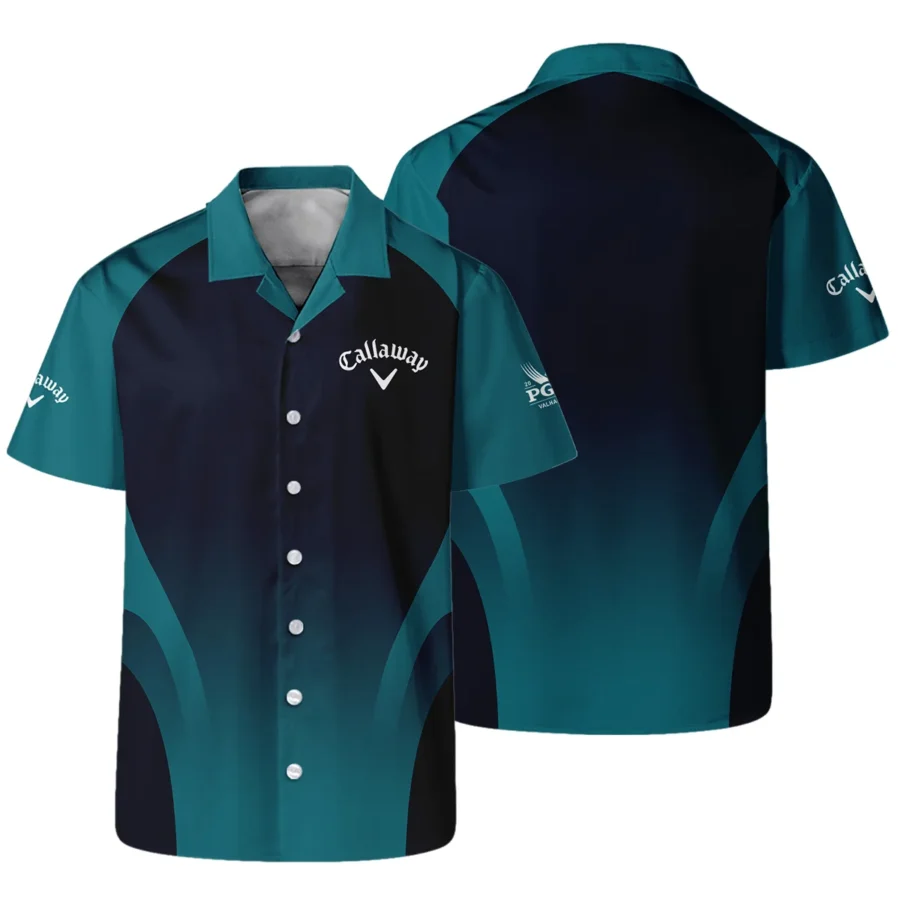 2024 PGA Championship Callaway Golf Hawaiian Shirt Dark Cyan Very Dark Blue Gradient Golf Sports All Over Print Oversized Hawaiian Shirt