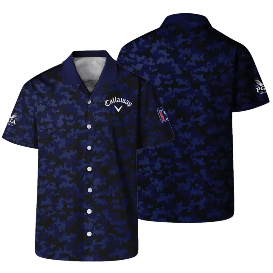 Golf 2024 PGA Championship Callaway Hawaiian Shirt Blue Camouflage Pattern Sport All Over Print Oversized Hawaiian Shirt