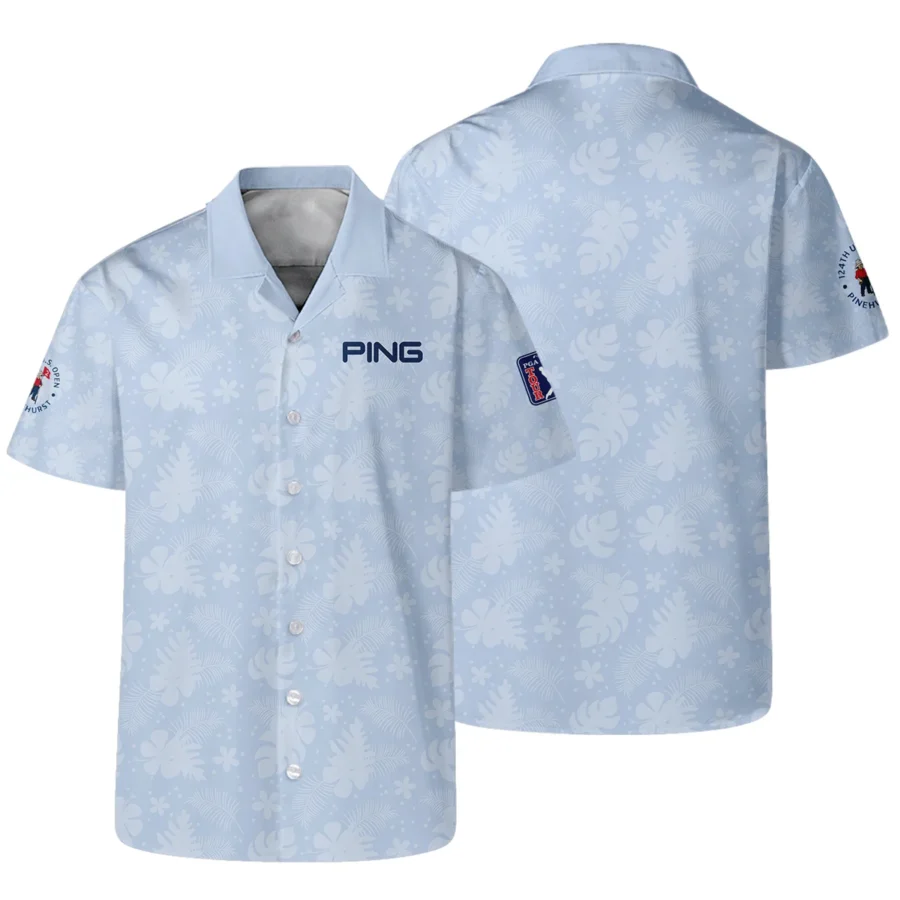 124th U.S. Open Pinehurst Ping Golf Hawaiian Shirt Light Blue Pastel Floral Hawaiian Pattern All Over Print Oversized Hawaiian Shirt