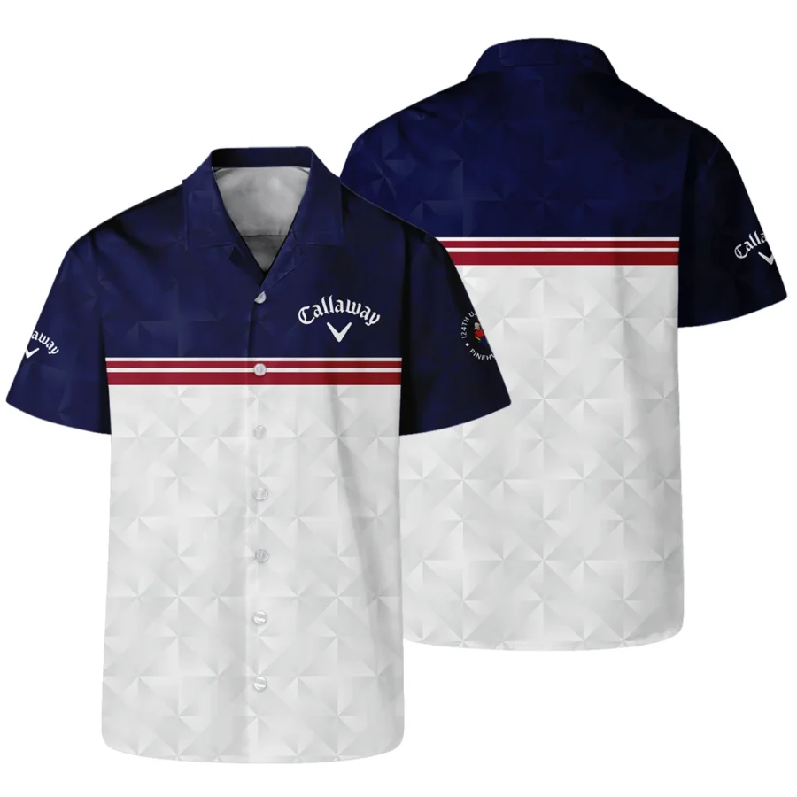 Golf Sport 124th U.S. Open Pinehurst Callaway Hawaiian Shirt Dark Blue White Abstract Geometric Triangles All Over Print Oversized Hawaiian Shirt