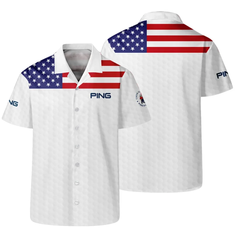 Ping 124th U.S. Open Pinehurst Hawaiian Shirt USA Flag Golf Pattern All Over Print Oversized Hawaiian Shirt