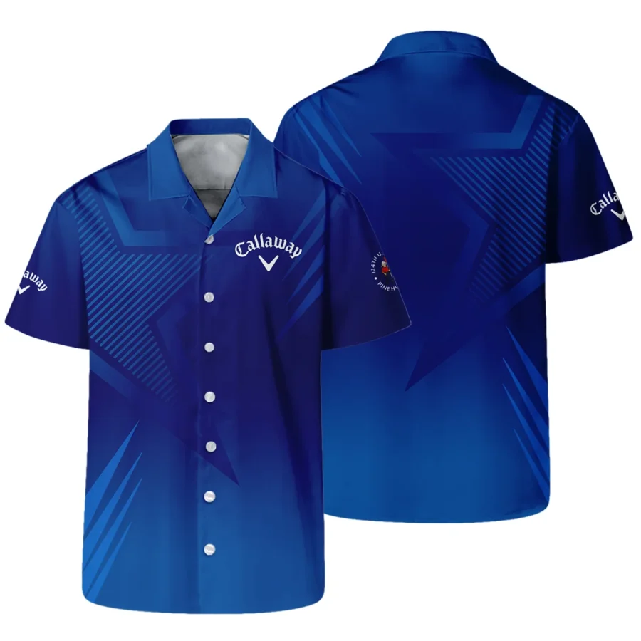 124th U.S. Open Pinehurst No.2 Callaway Hawaiian Shirt Dark Blue Gradient Star Pattern Oversized Hawaiian Shirt