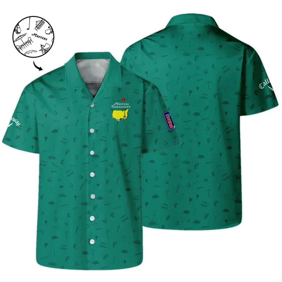 Golf Masters Tournament Callaway Hawaiian Shirt Augusta Icons Pattern Green Golf Sports All Over Print Oversized Hawaiian Shirt