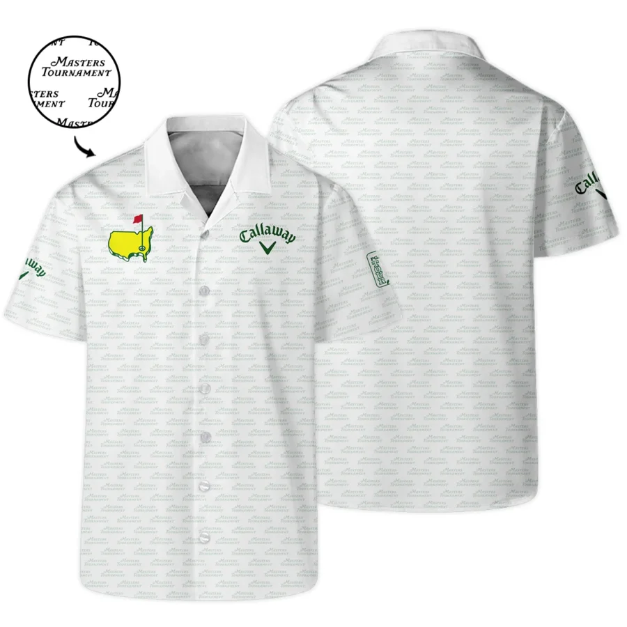 Masters Tournament Golf Callaway Hawaiian Shirt Logo Text Pattern White Green Golf Sports All Over Print Oversized Hawaiian Shirt