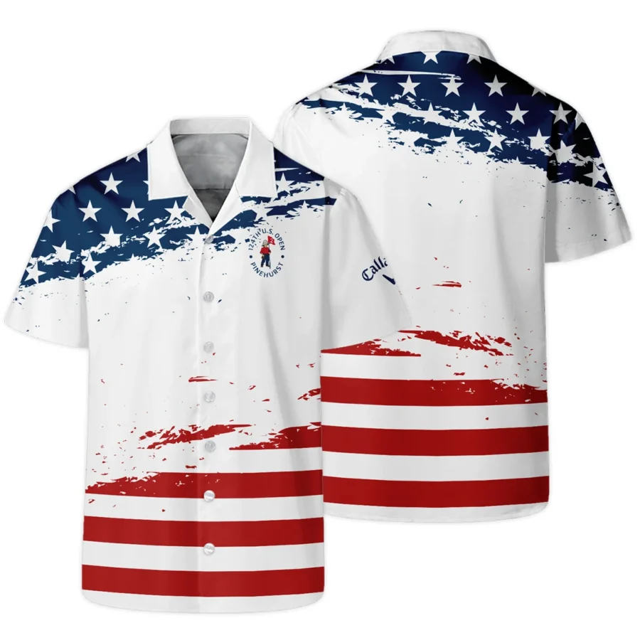 124th U.S. Open Pinehurst Special Version Callaway Hawaiian Shirt Blue Red White Color Oversized Hawaiian Shirt