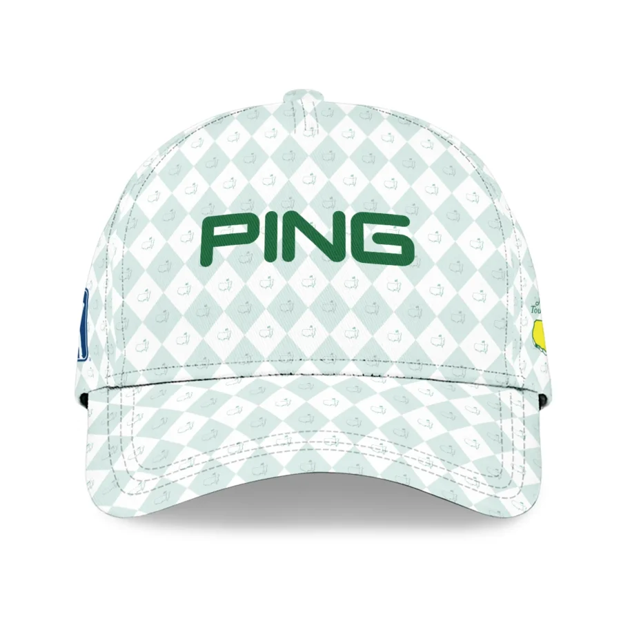 Golf Pattern White Green Ping Masters Tournament Style Classic Golf All over Print Cap