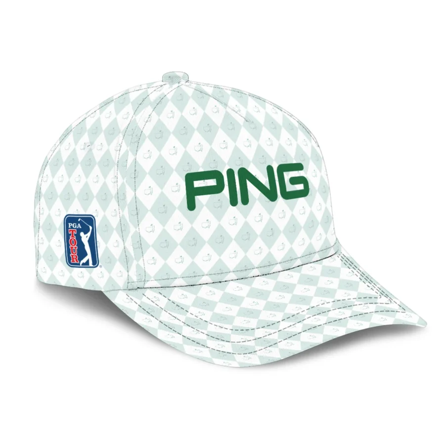 Golf Pattern White Green Ping Masters Tournament Style Classic Golf All over Print Cap