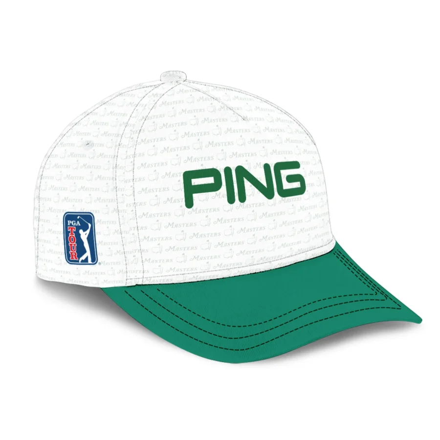 Golf Pattern White Mix Green Ping Masters Tournament Style Classic Golf All over Print Cap