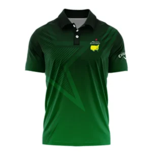 Masters Tournament Callaway Star Dark Green Pattern Zipper Polo Shirt Style Classic Zipper Polo Shirt For Men